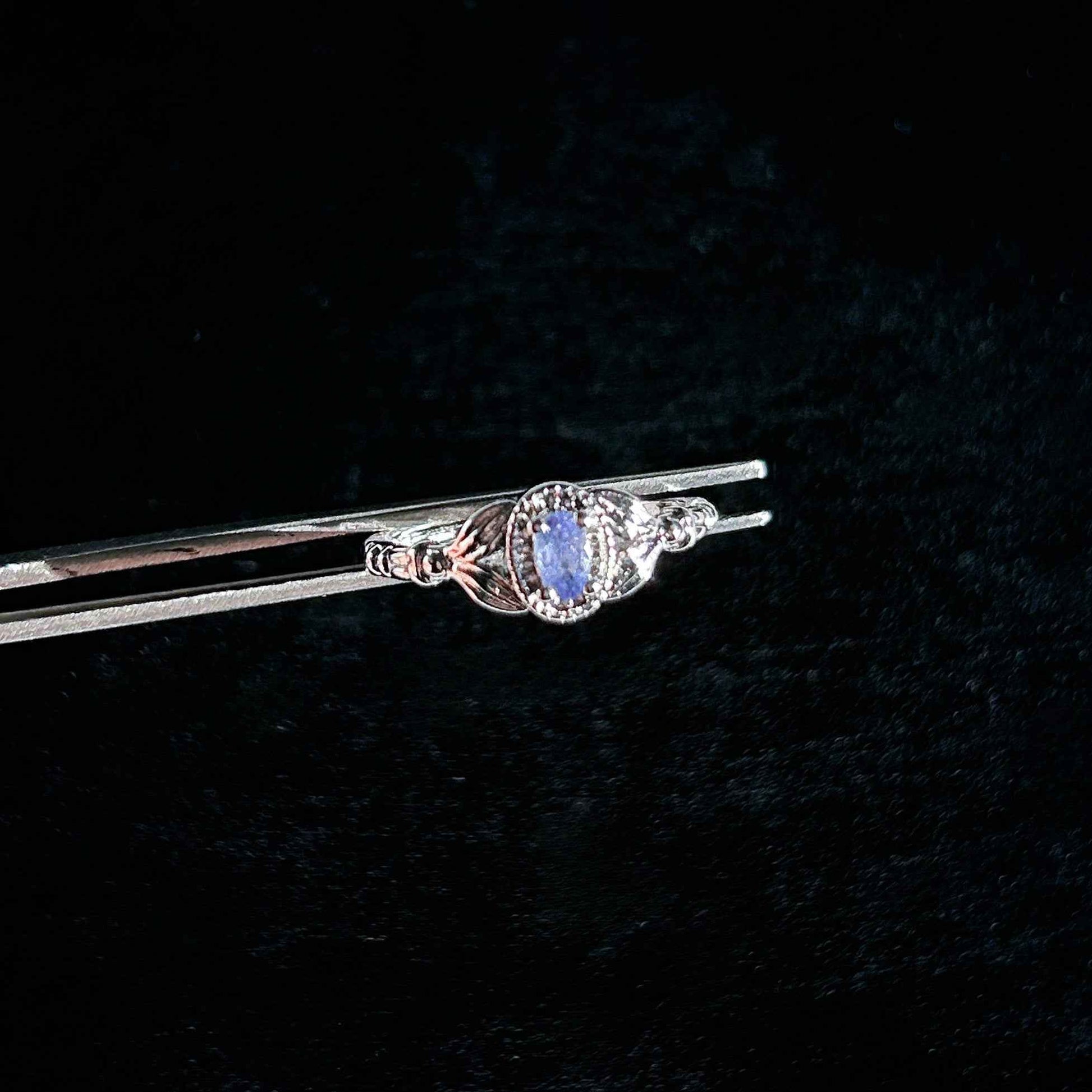 Rare Tanzanite in Oval Adjustable Silver Ring