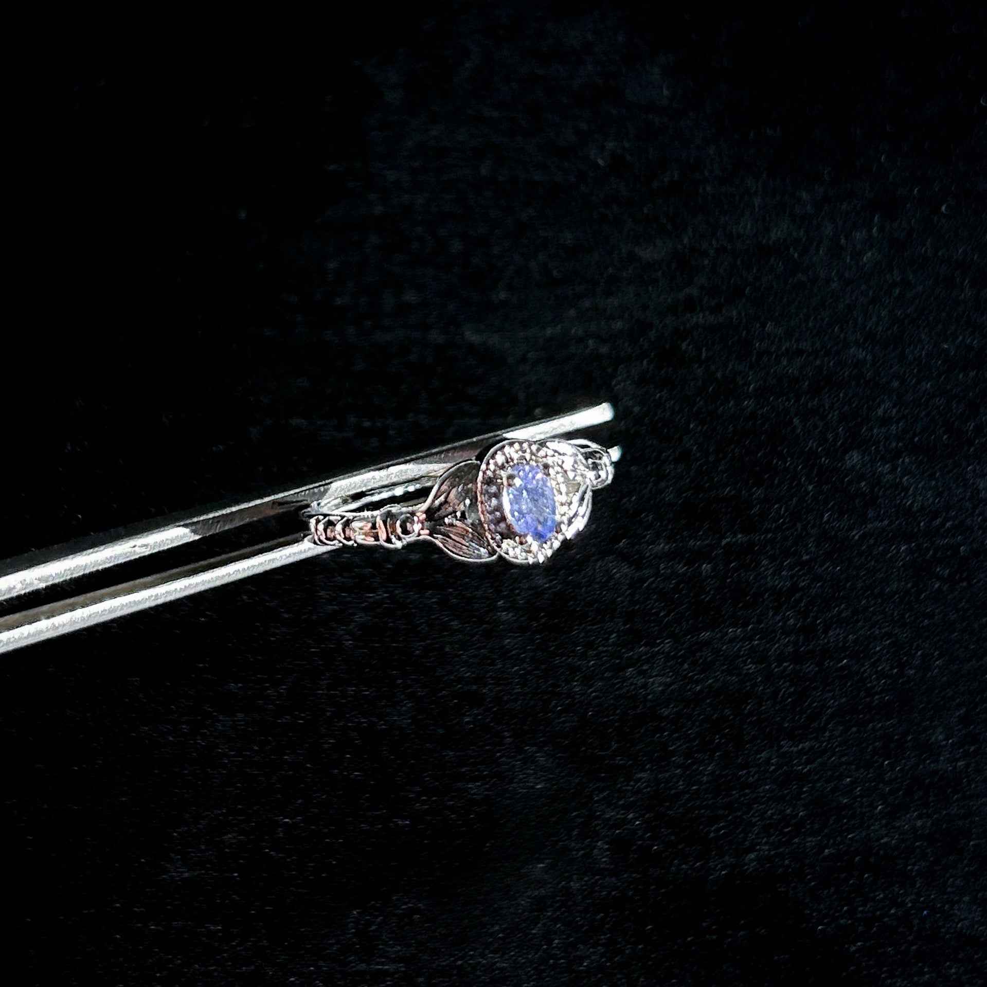 Rare Tanzanite in Oval Adjustable Silver Ring