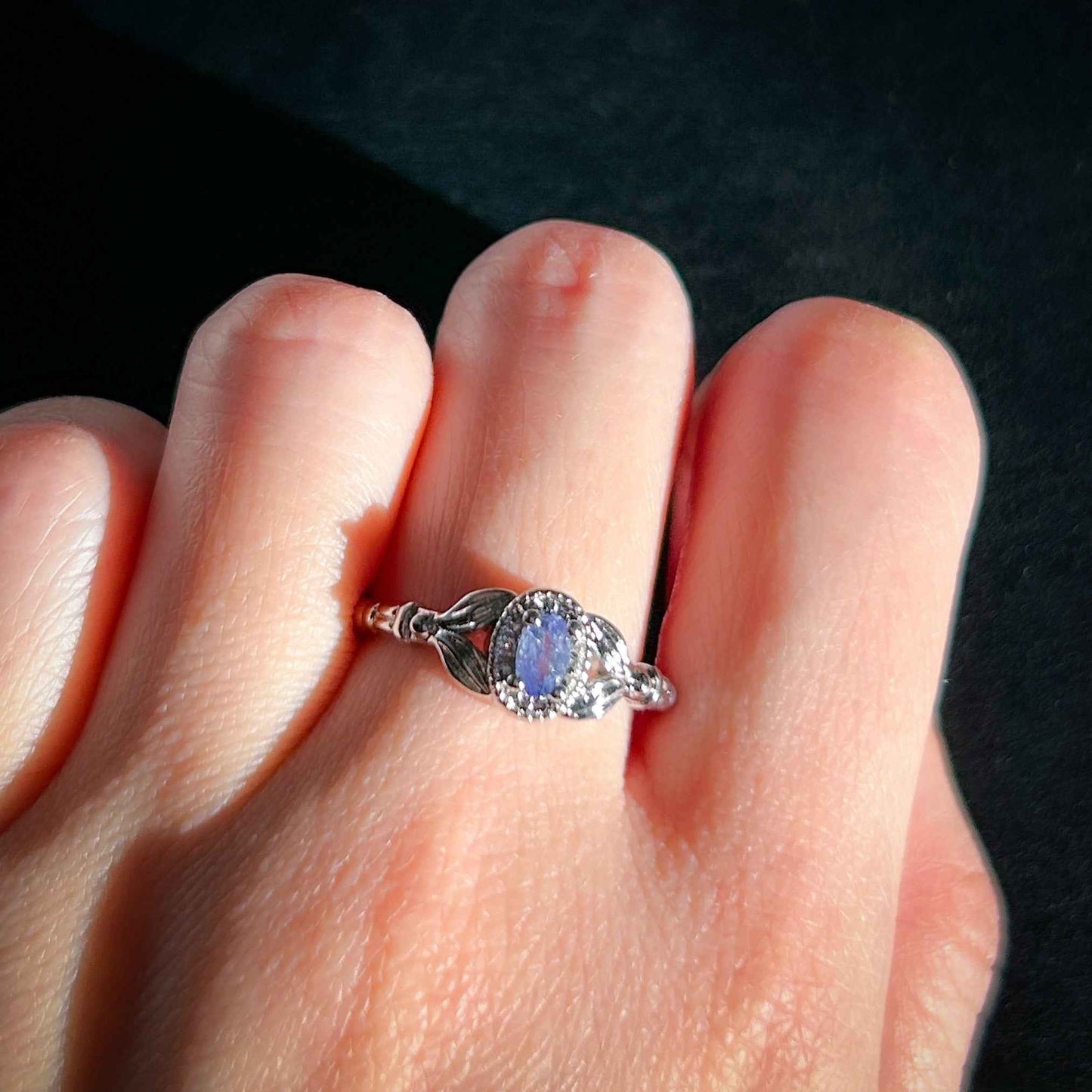 Rare Tanzanite in Oval Adjustable Silver Ring