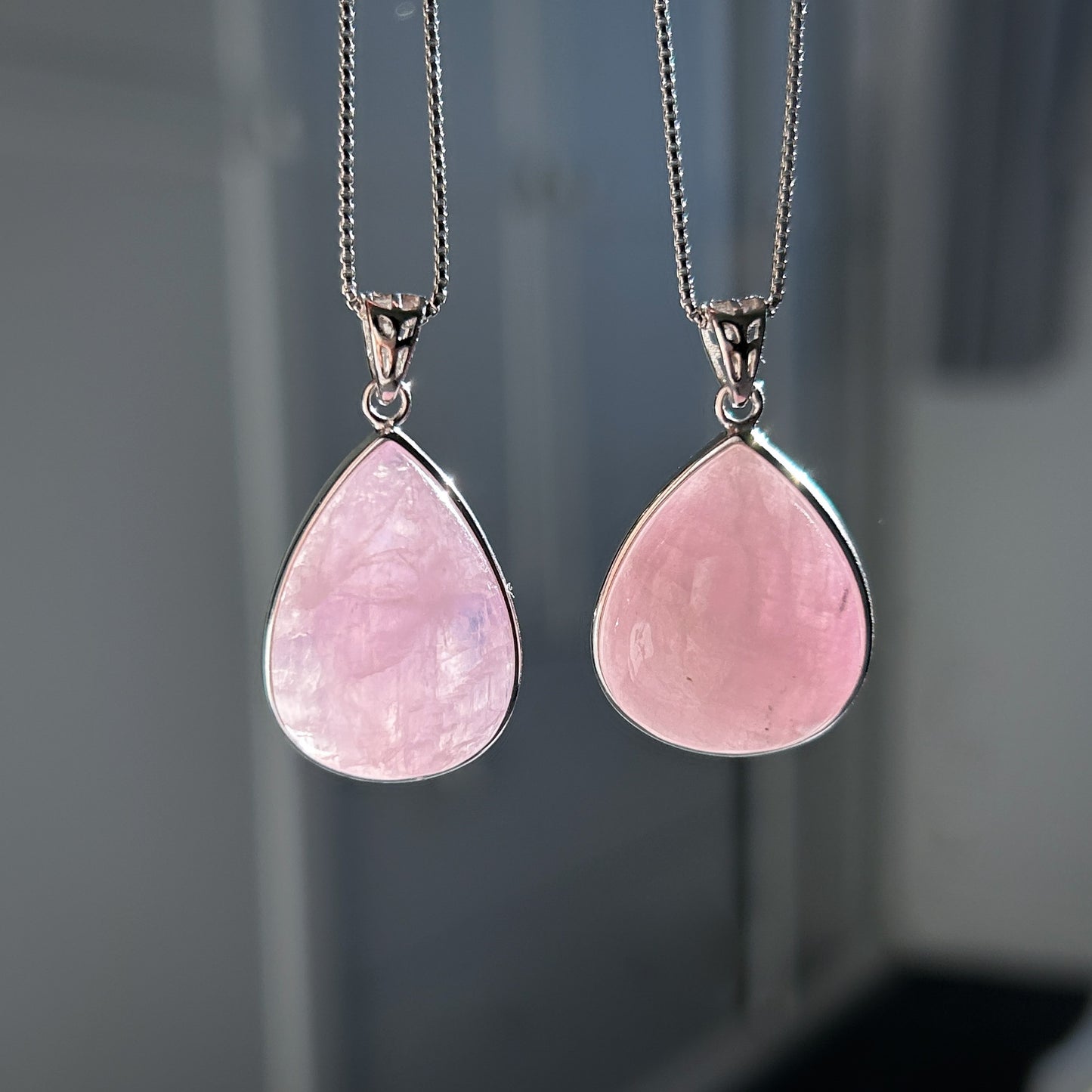 Rare Kunzite Cat Eye's Flash 925 Sterling Silver Pendant (chain excluded)