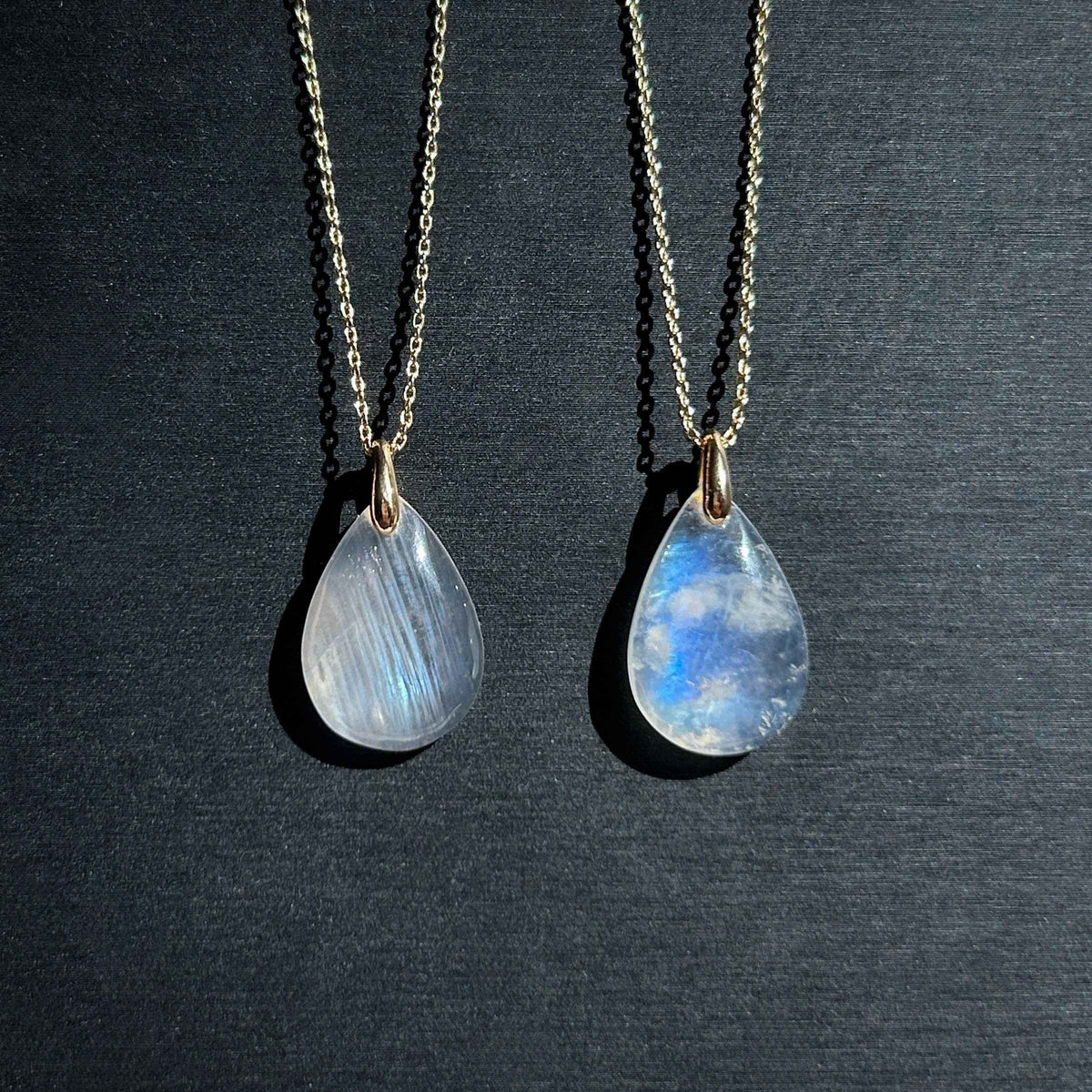 Blue Moonstone 14k Gold Pendant Necklace