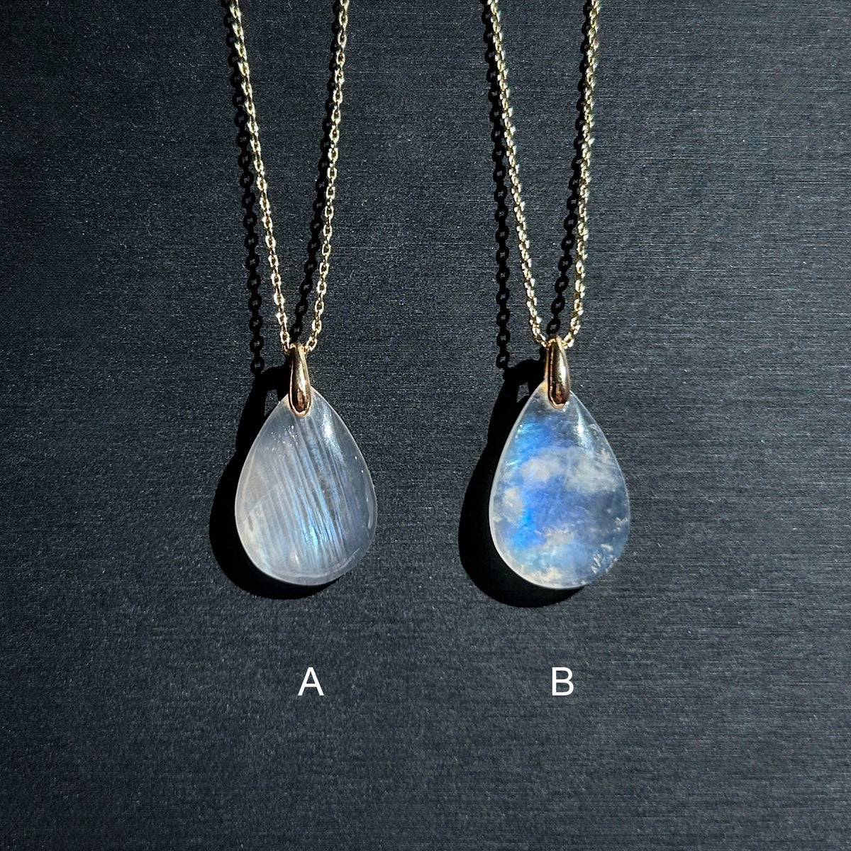 Blue Moonstone 14k Gold Pendant Necklace