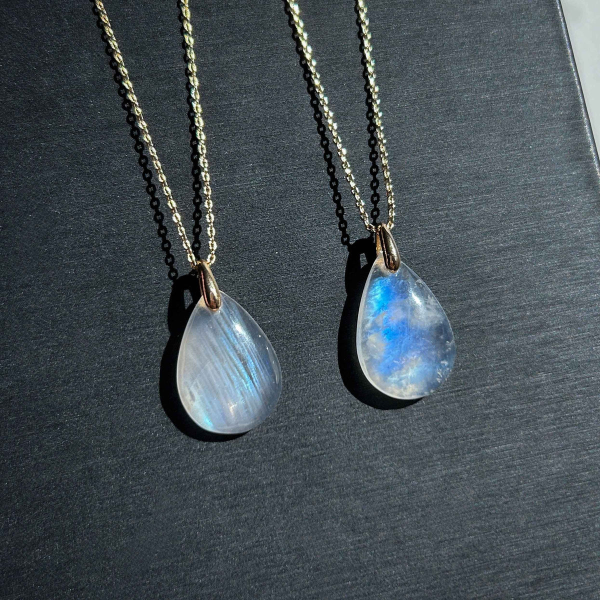 Blue Moonstone 14k Gold Pendant Necklace