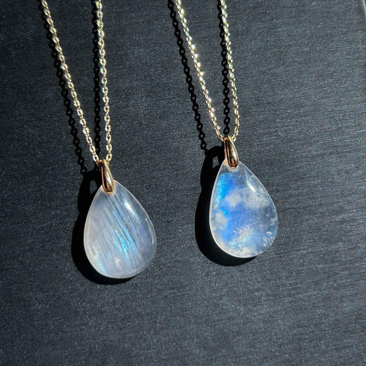 Blue Moonstone 14k Gold Pendant Necklace