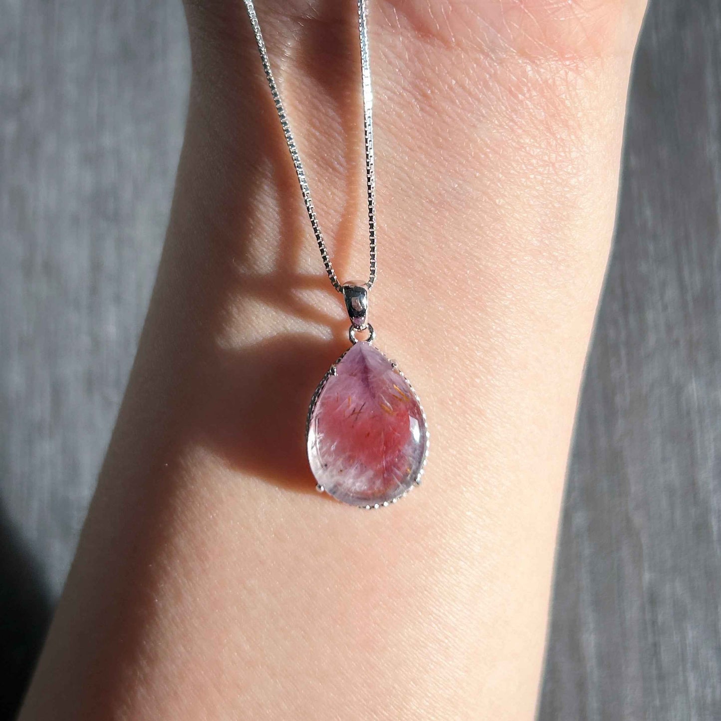 Rare Natural Auralite23 925 Sterling Silver Small Pendant (chain excluded)