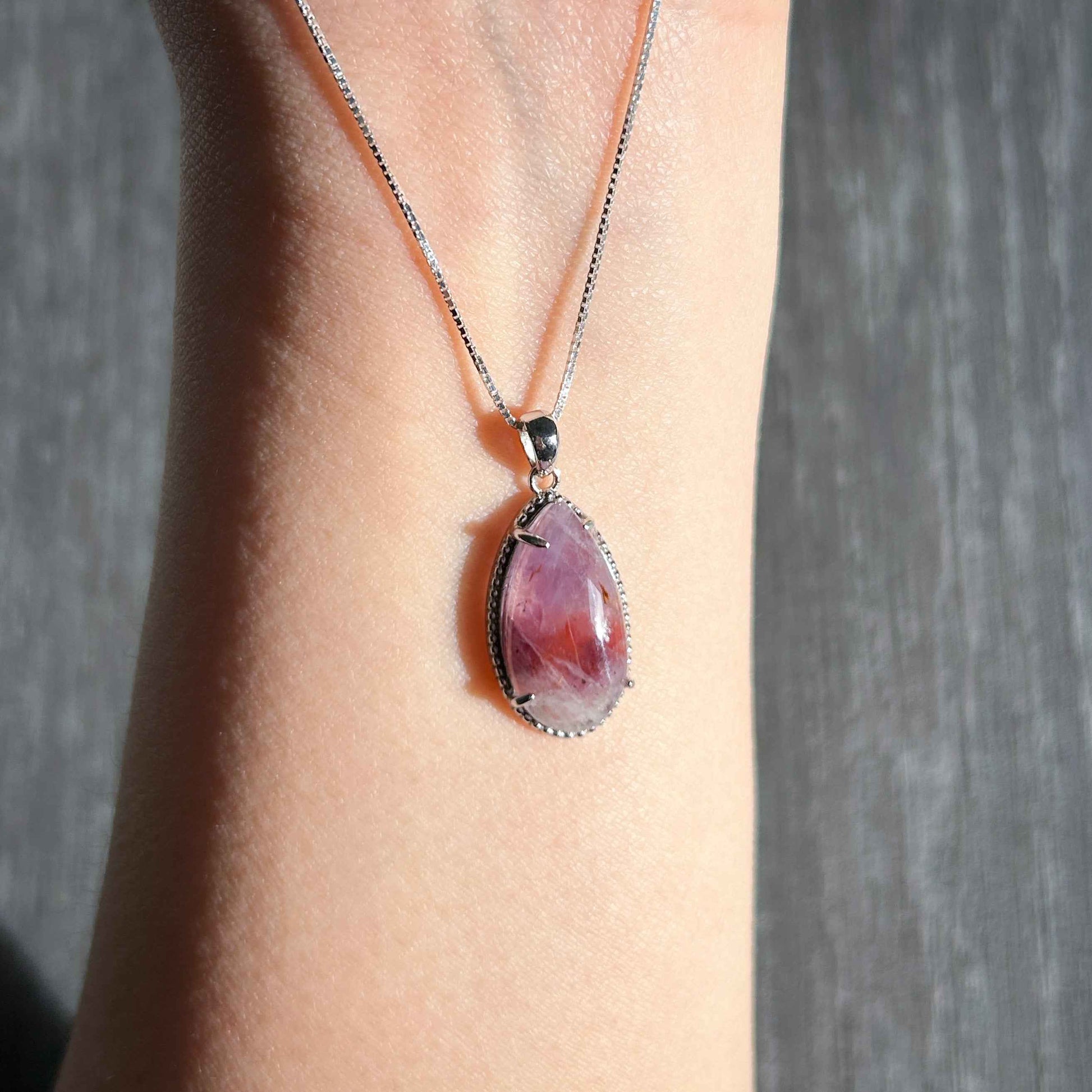 Rare Natural Auralite23 925 Sterling Silver Small Pendant (chain excluded)