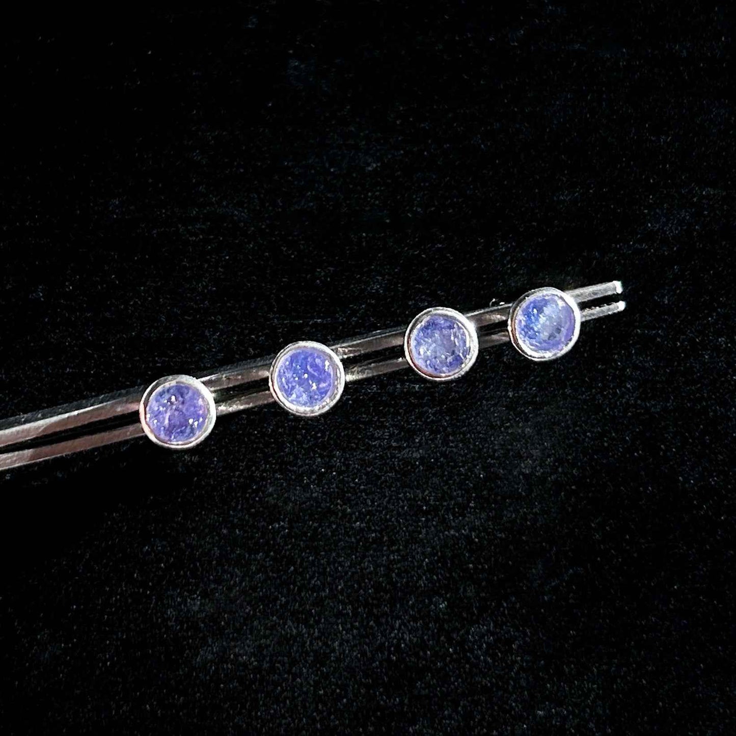 High Quality Tanzanite Stud Earrings in 925 Sterling Silver