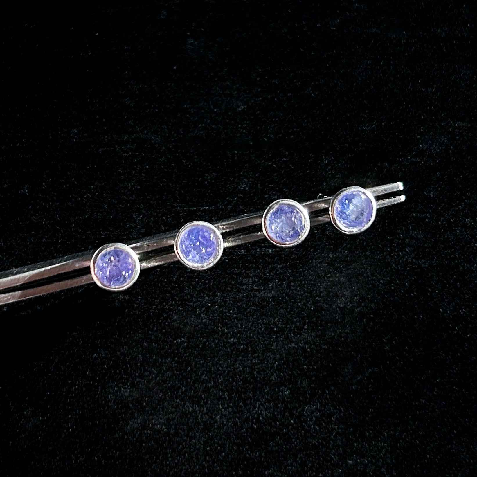 High Quality Tanzanite Stud Earrings in 925 Sterling Silver