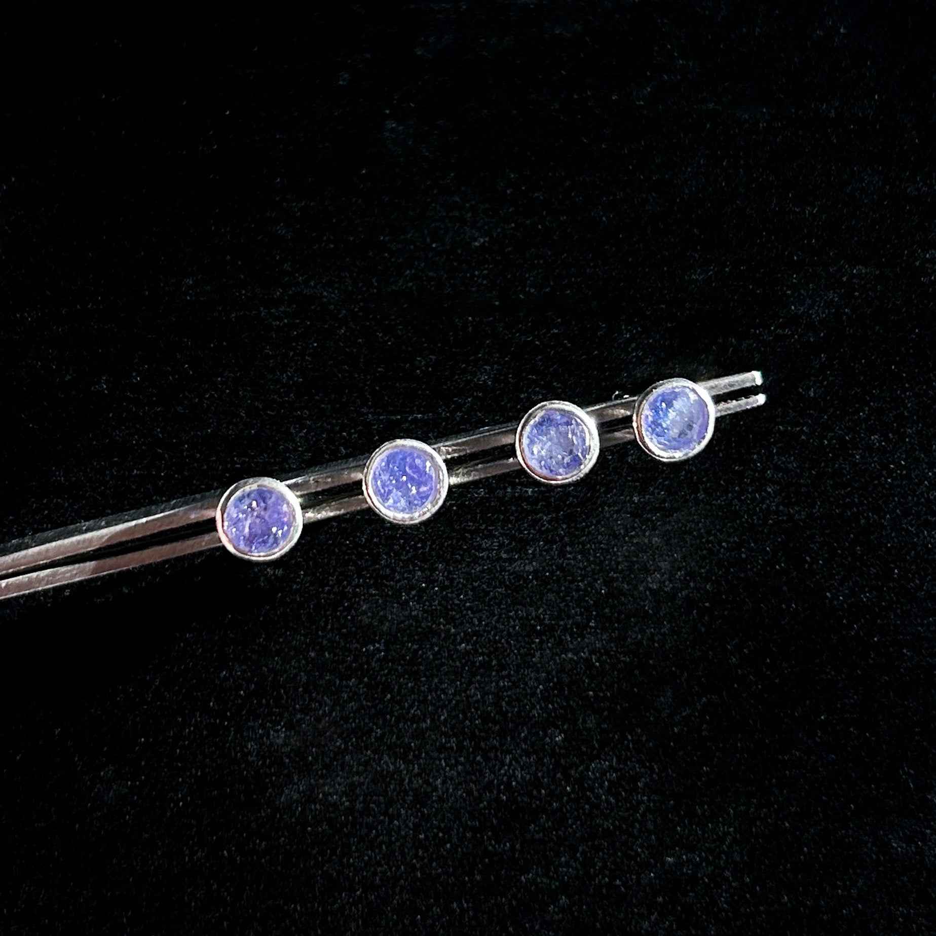High Quality Tanzanite Stud Earrings in 925 Sterling Silver