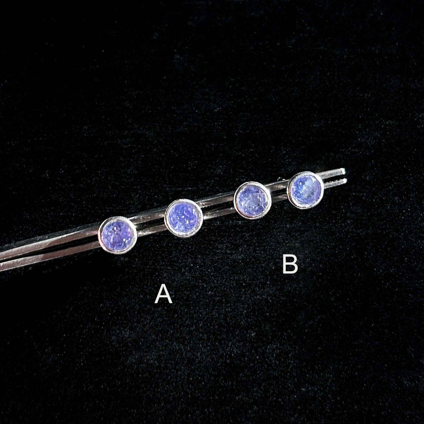 High Quality Tanzanite Stud Earrings in 925 Sterling Silver
