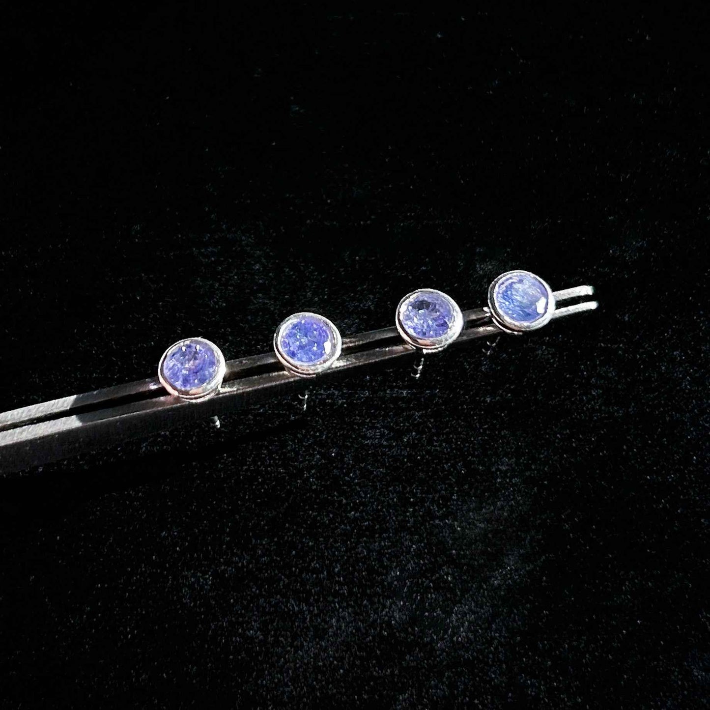 High Quality Tanzanite Stud Earrings in 925 Sterling Silver