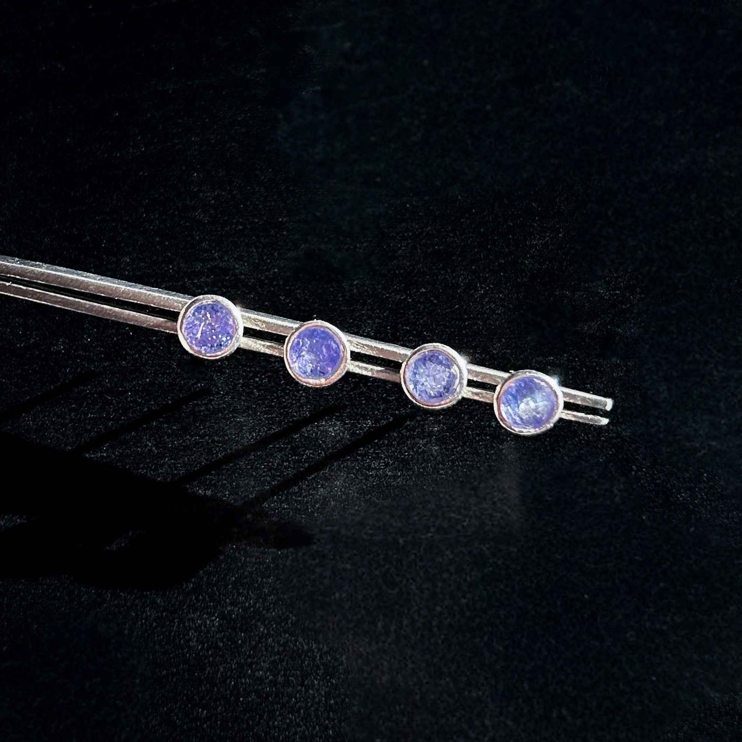 High Quality Tanzanite Stud Earrings in 925 Sterling Silver
