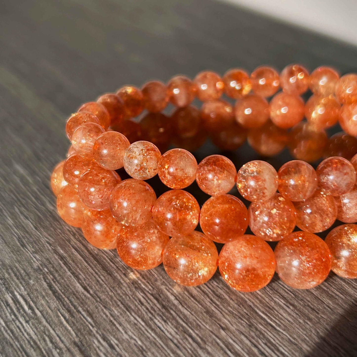 High Quality Golden Sunstone Quartz Bracelet in 6 to 9MM | Lepidocrocite