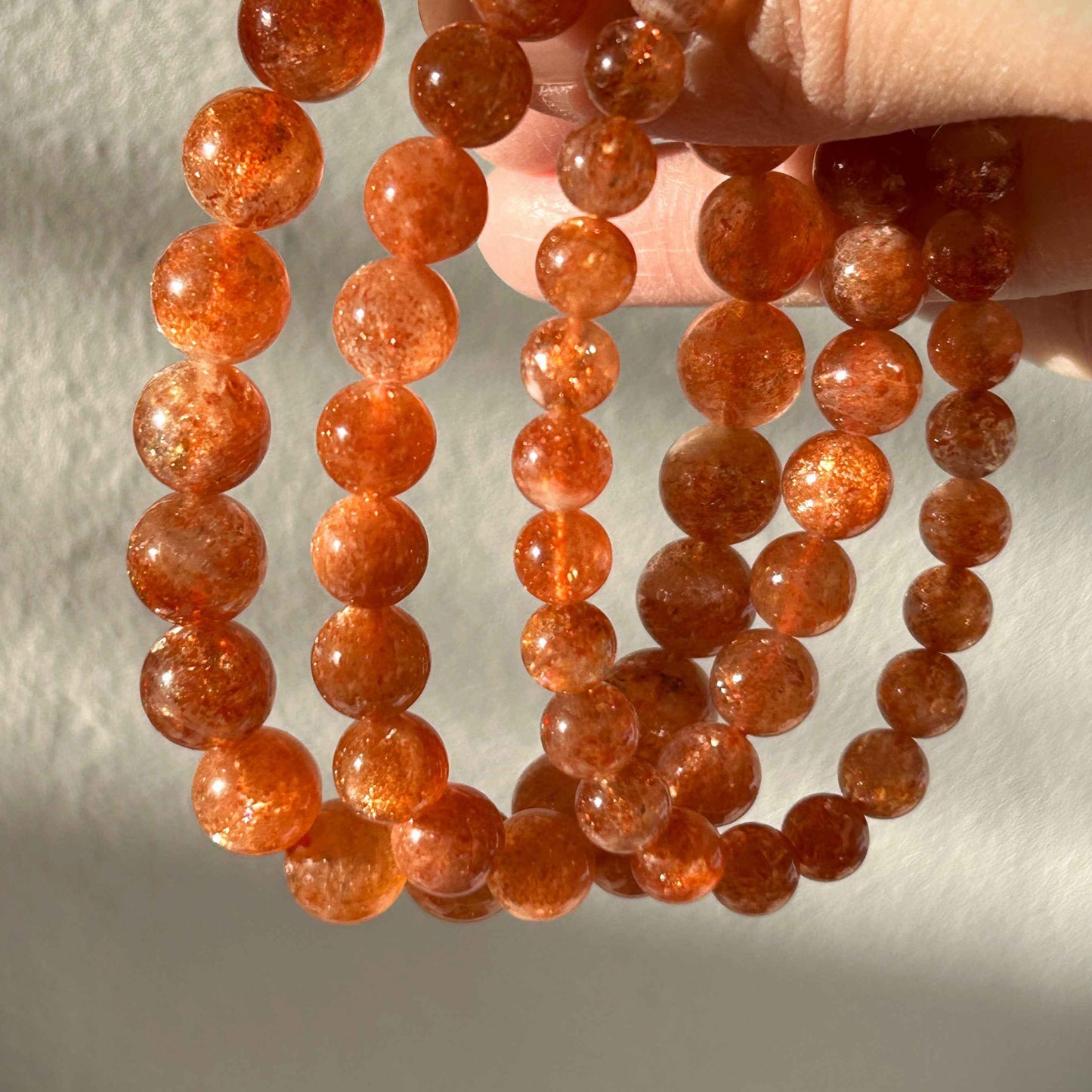 High Quality Golden Sunstone Quartz Bracelet in 6 to 9MM | Lepidocrocite