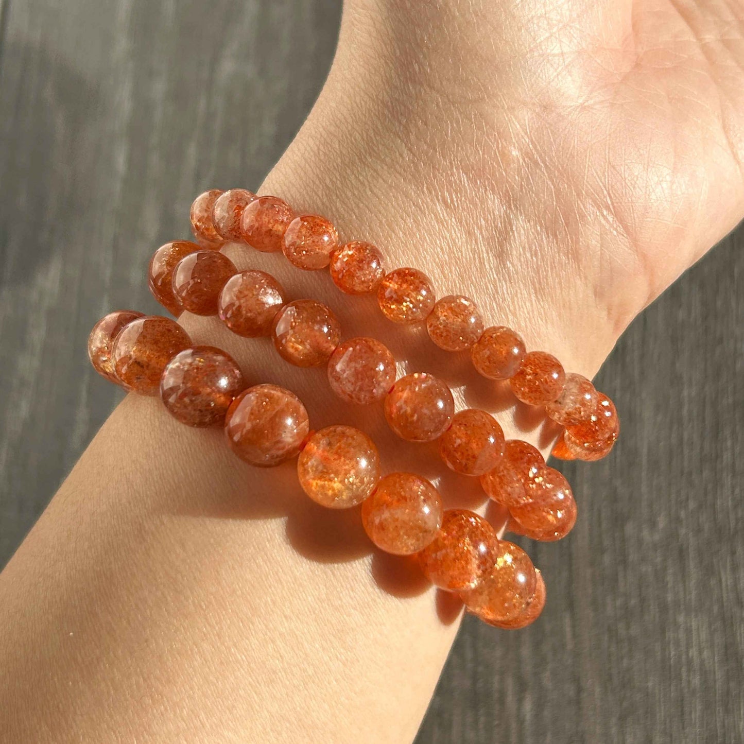 High Quality Golden Sunstone Quartz Bracelet in 6 to 9MM | Lepidocrocite