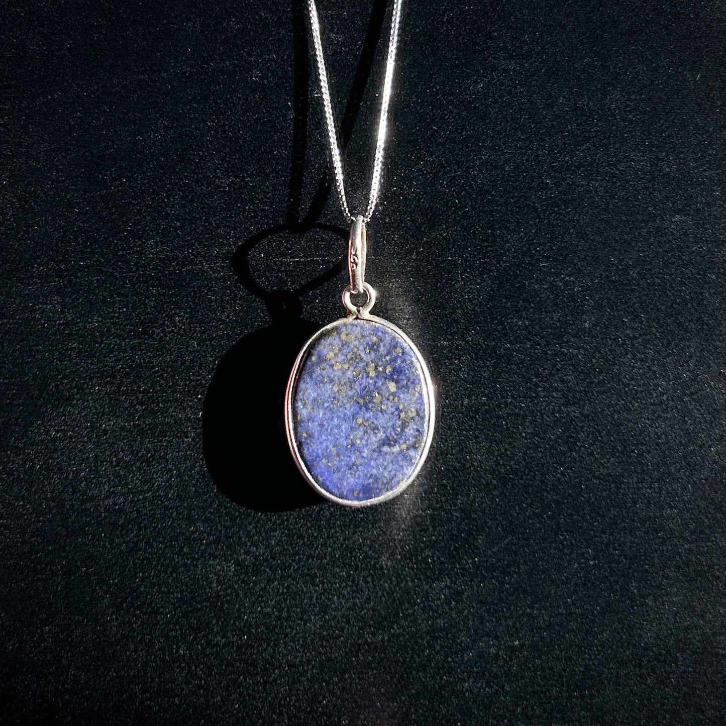 Lapis Lazuli 925 Sterling Silver Pendant (chain excluded)