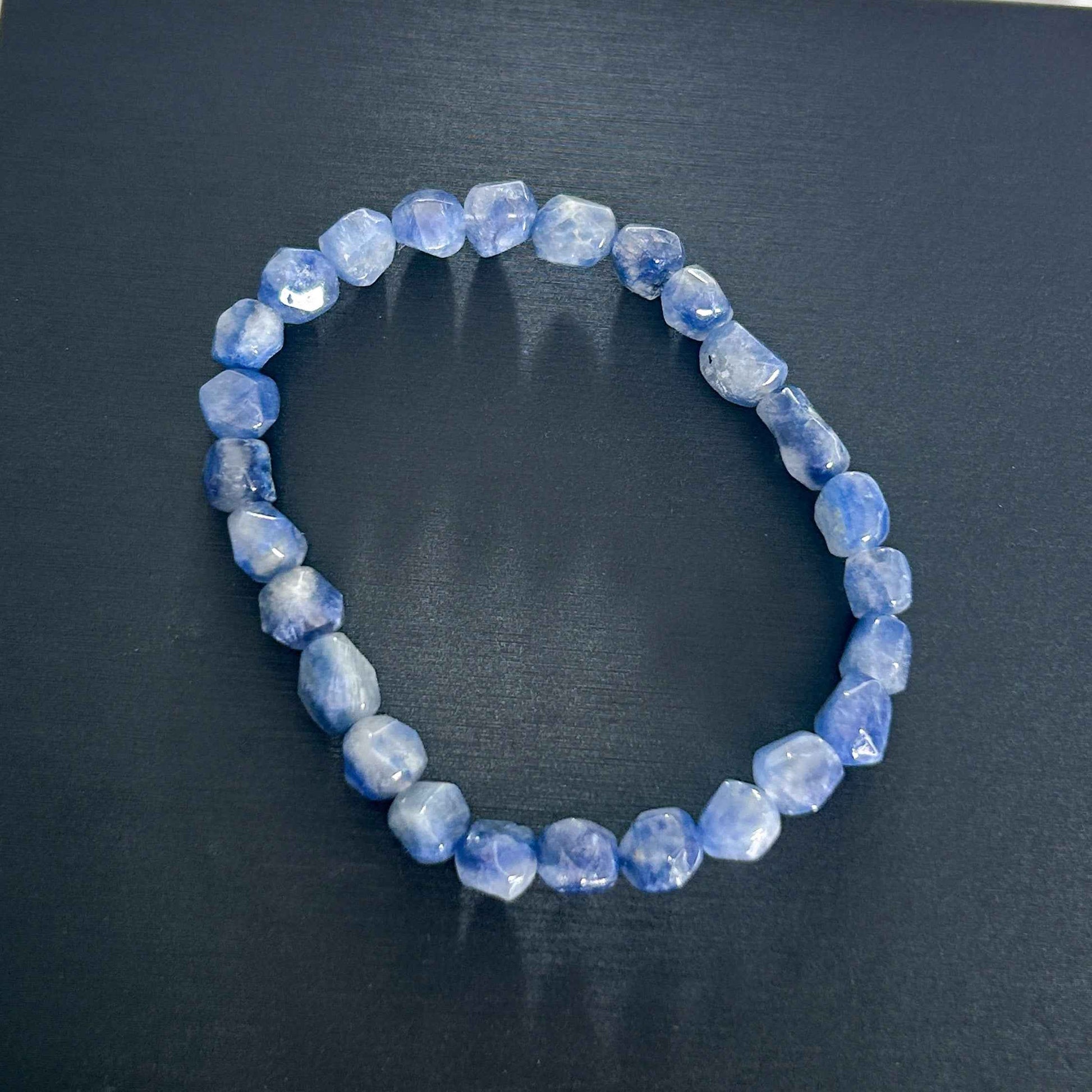 Rare Natural Dumortierite Faceted Bracelet in 7MM