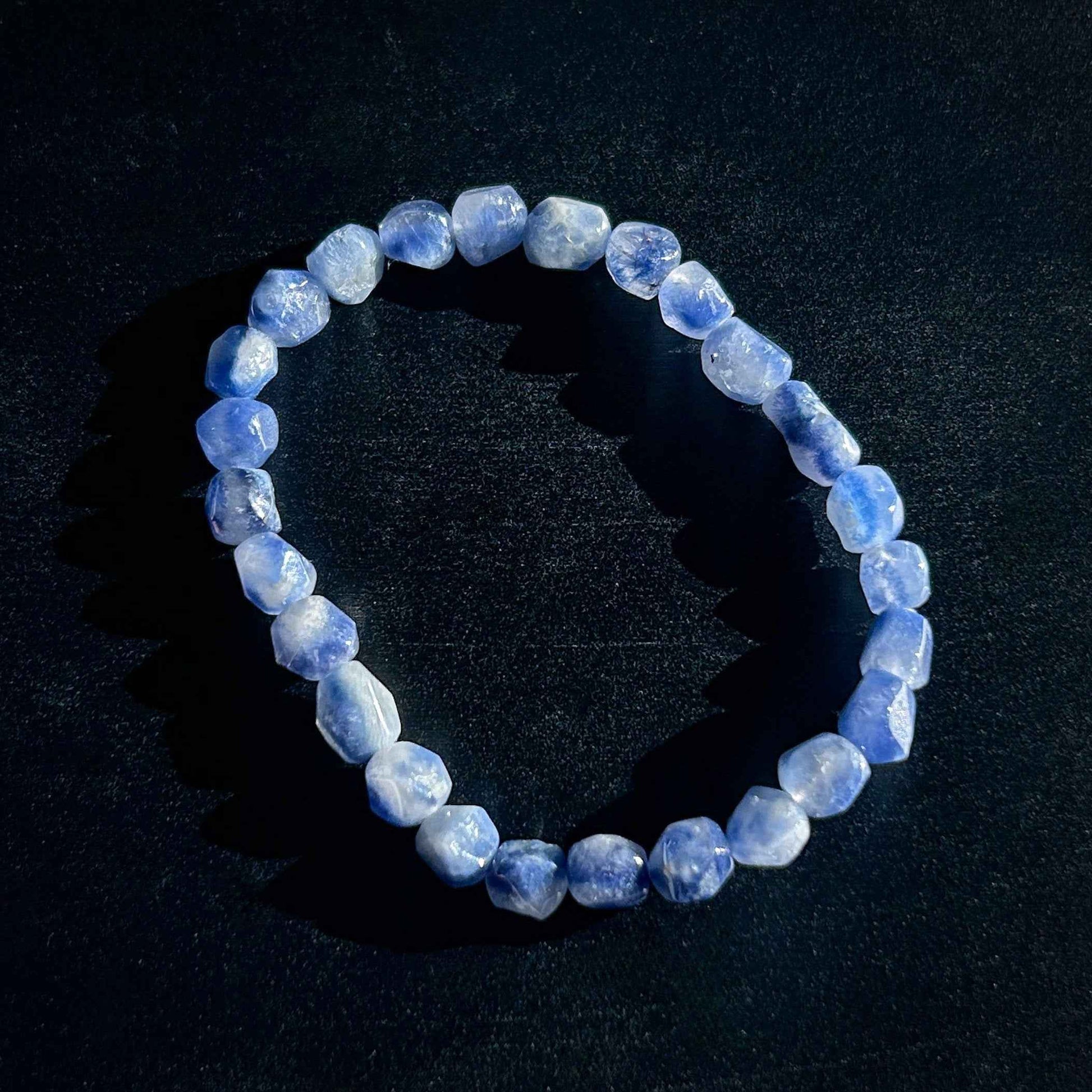 Rare Natural Dumortierite Faceted Bracelet in 7MM