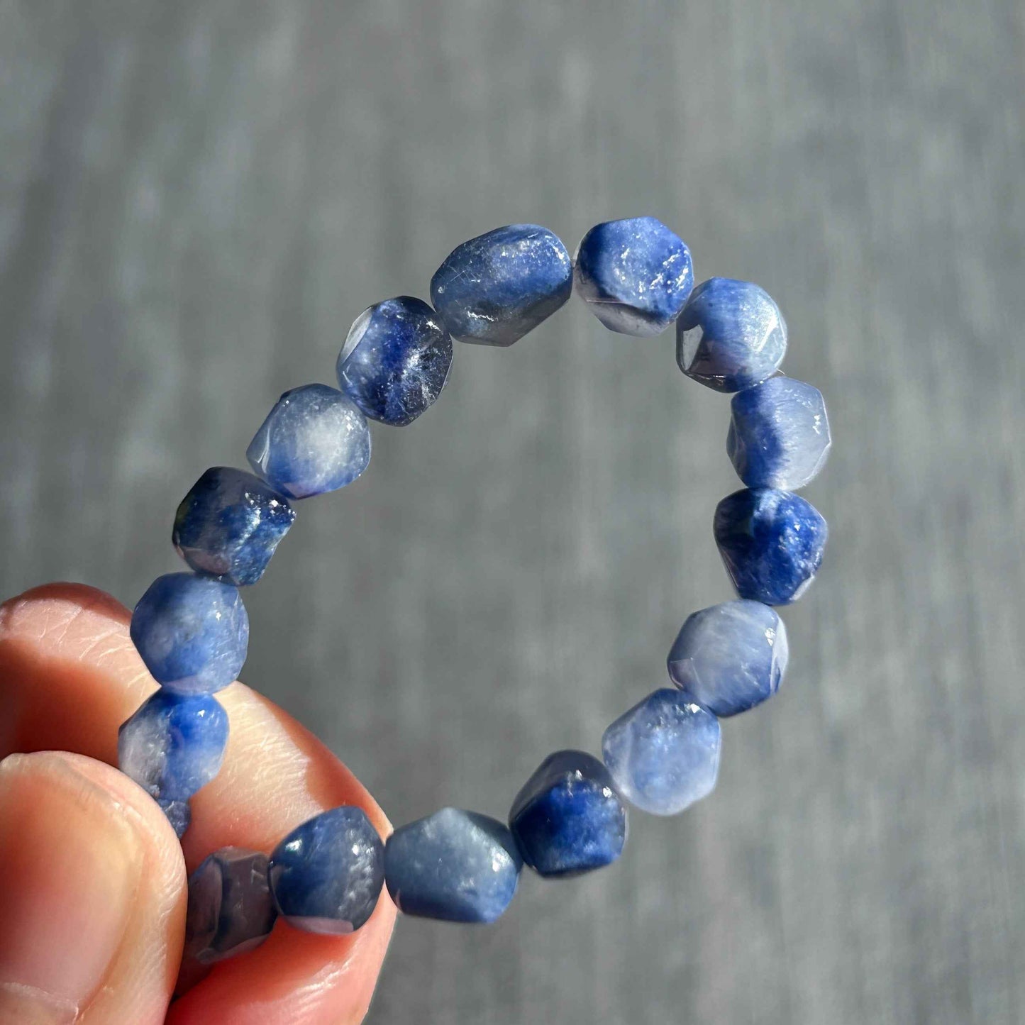 Rare Natural Dumortierite Faceted Bracelet in 7MM
