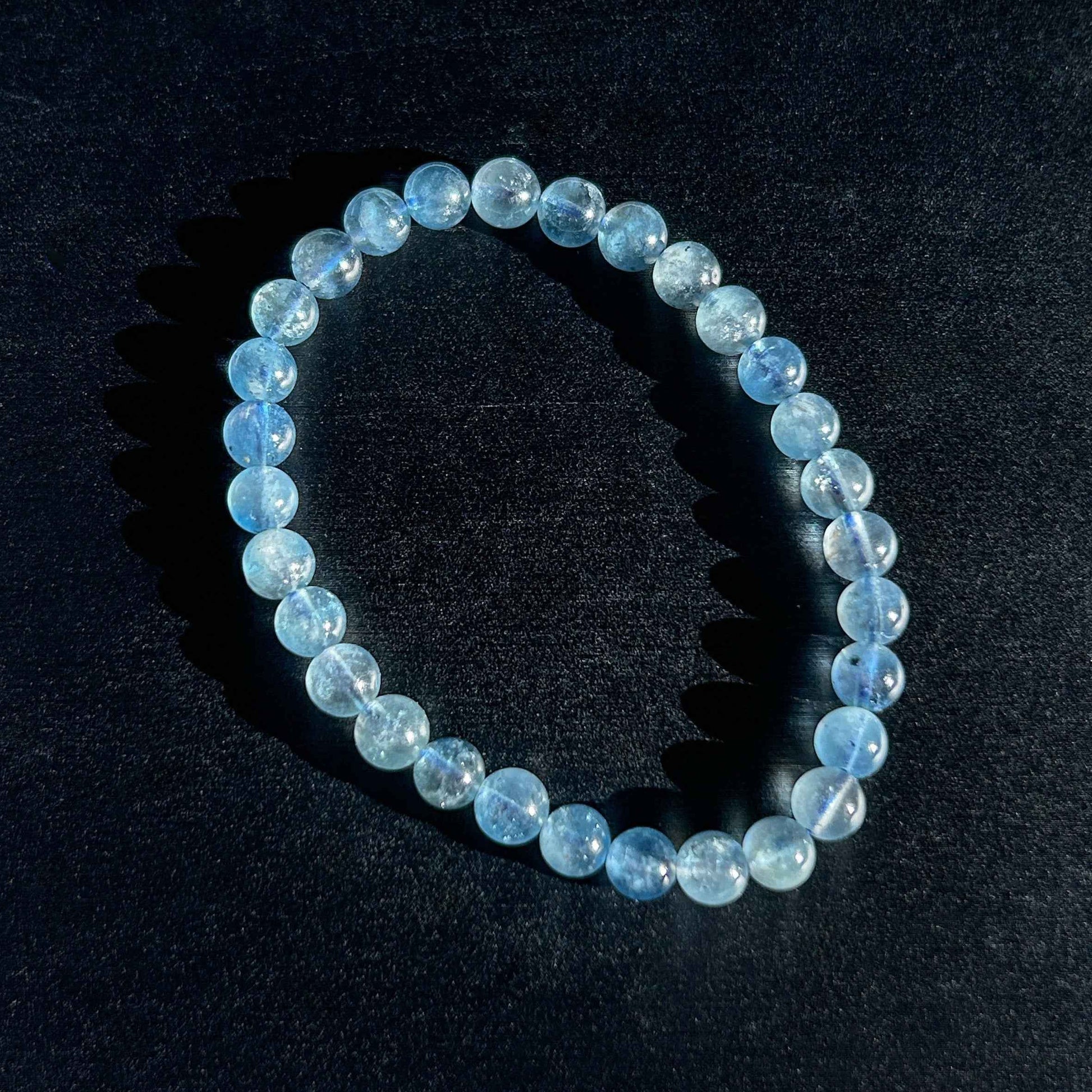 Rare High Quality Starry Devil Blue Aquamarine Bracelet in 6 to 8MM