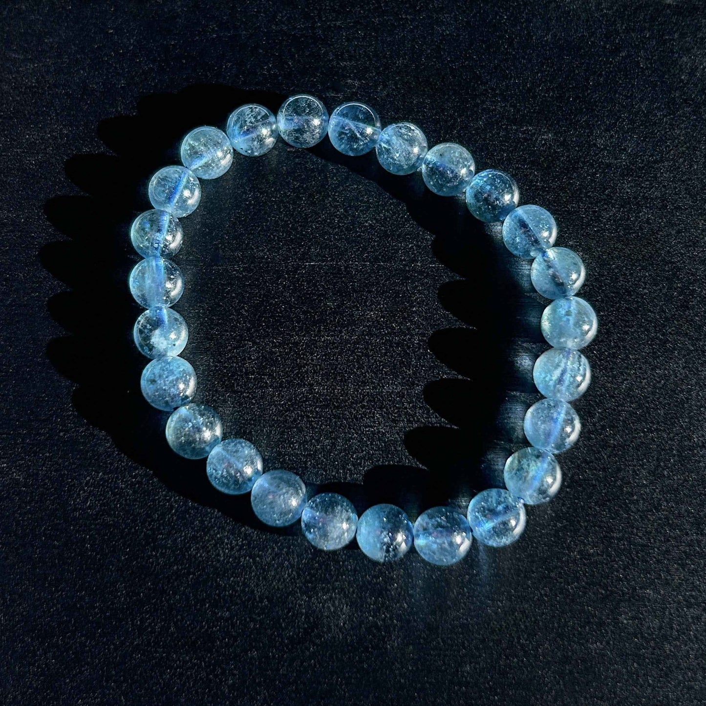 Rare High Quality Starry Devil Blue Aquamarine Bracelet in 6 to 8MM