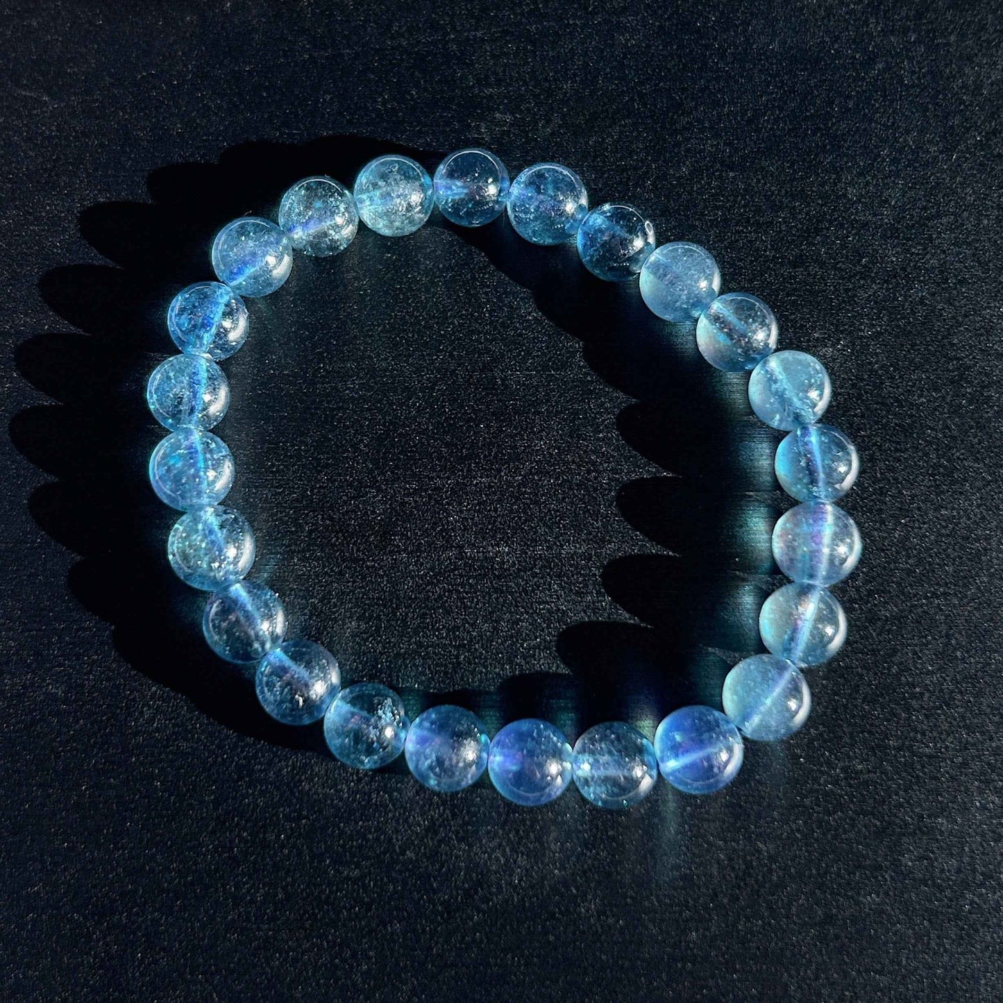 Rare High Quality Starry Devil Blue Aquamarine Bracelet in 6 to 8MM