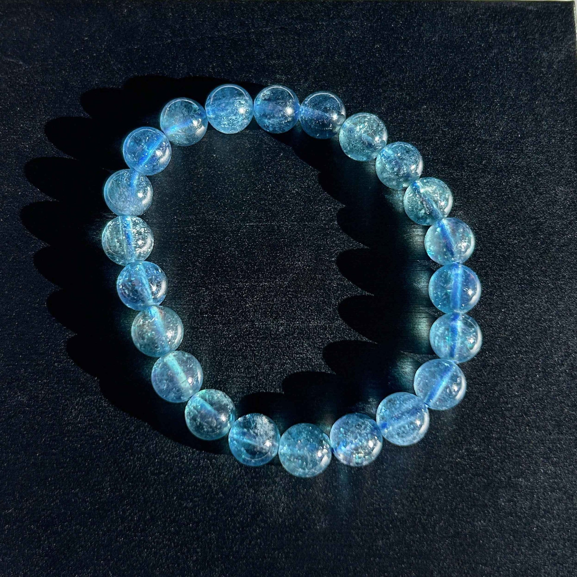 Rare High Quality Starry Devil Blue Aquamarine Bracelet in 6 to 8MM