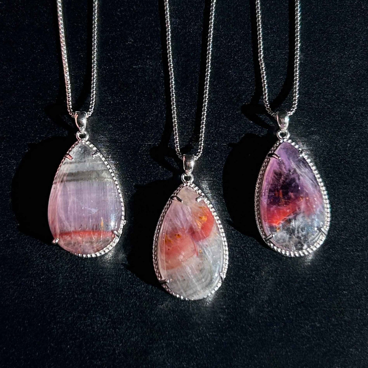 Rare Natural Auralite 925 Sterling Silver Pendant (chain excluded)