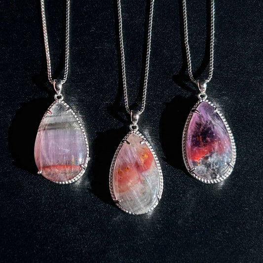 Rare Natural Auralite 925 Sterling Silver Pendant (chain excluded)