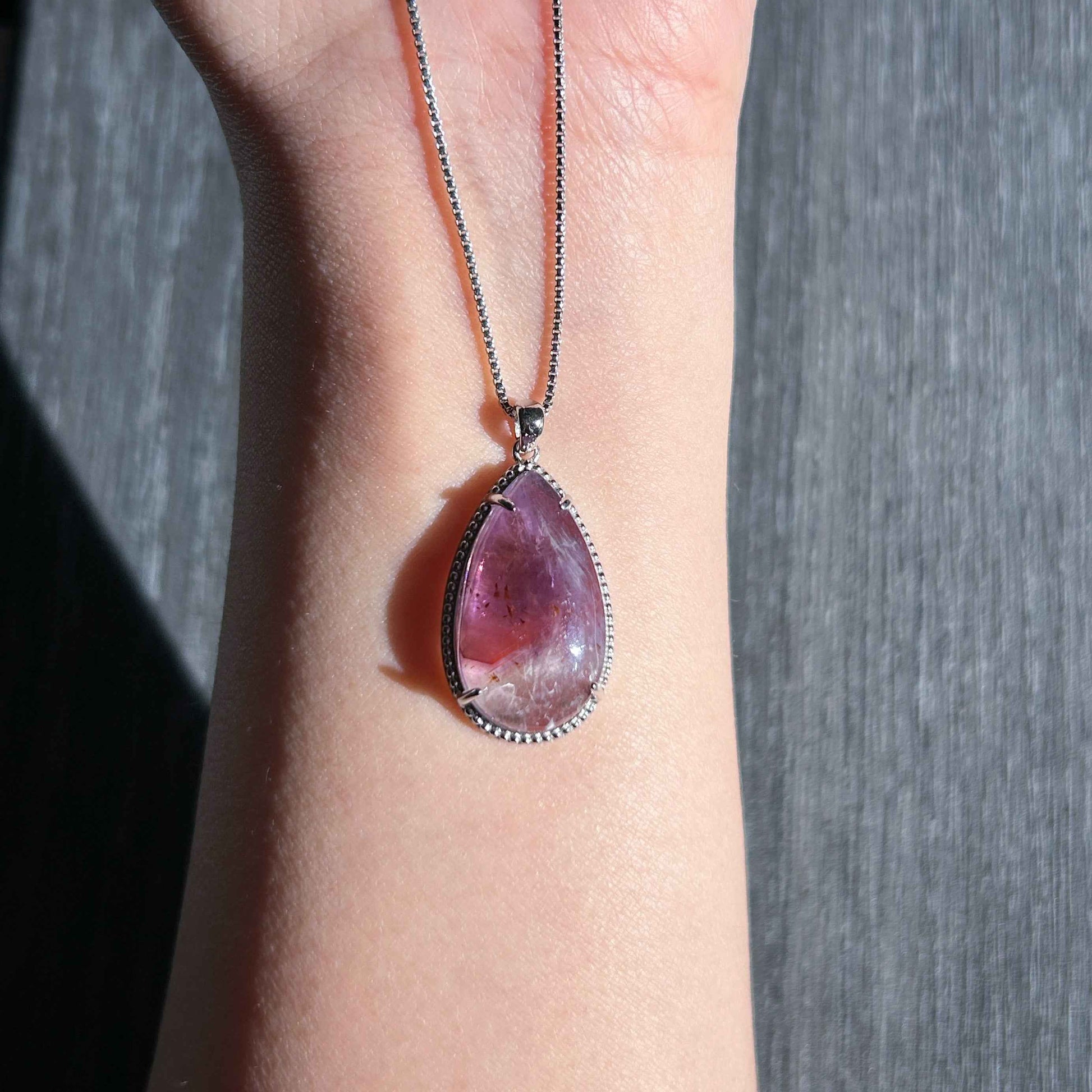 Rare Natural Auralite 925 Sterling Silver Pendant (chain excluded)
