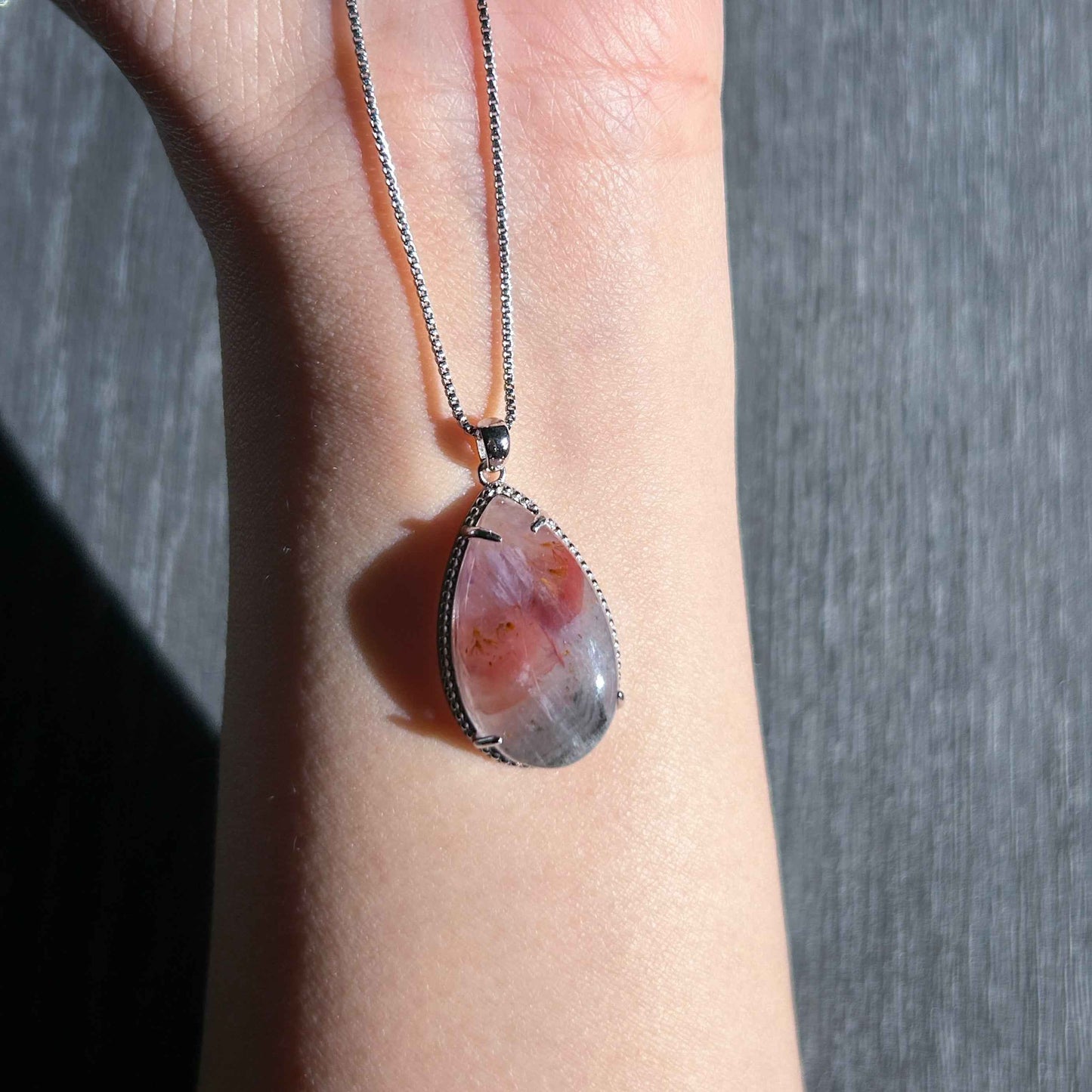 Rare Natural Auralite 925 Sterling Silver Pendant (chain excluded)