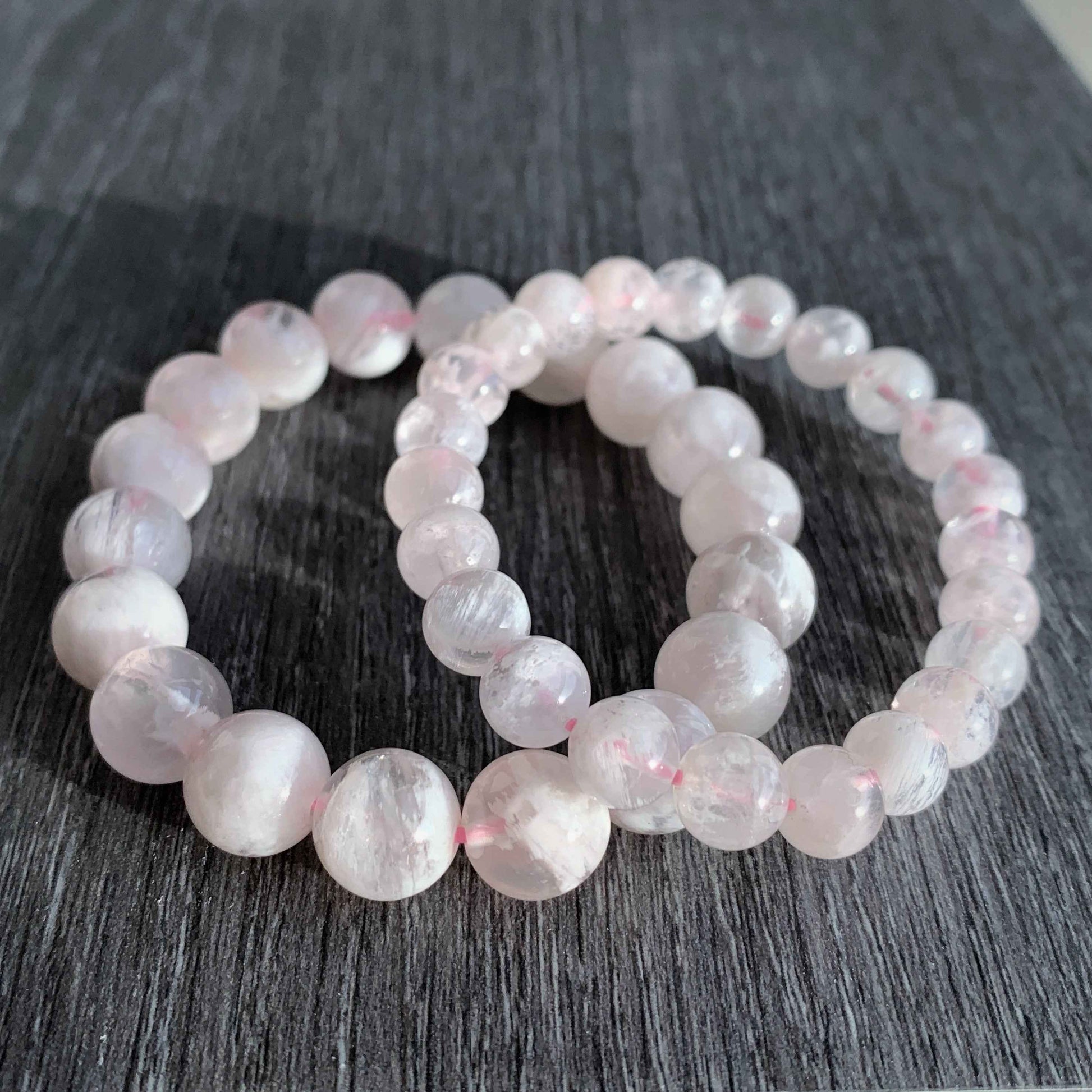Rare Top Quality Pink Sericite Snowflake Quartz Bracelet in 8 & 11MM