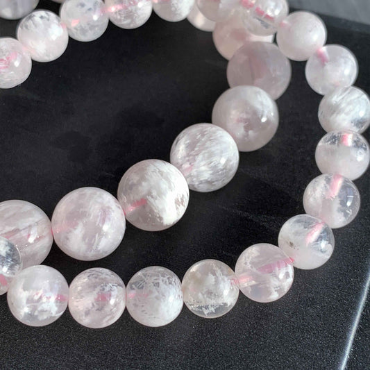 Rare Top Quality Pink Sericite Snowflake Quartz Bracelet in 8 & 11MM