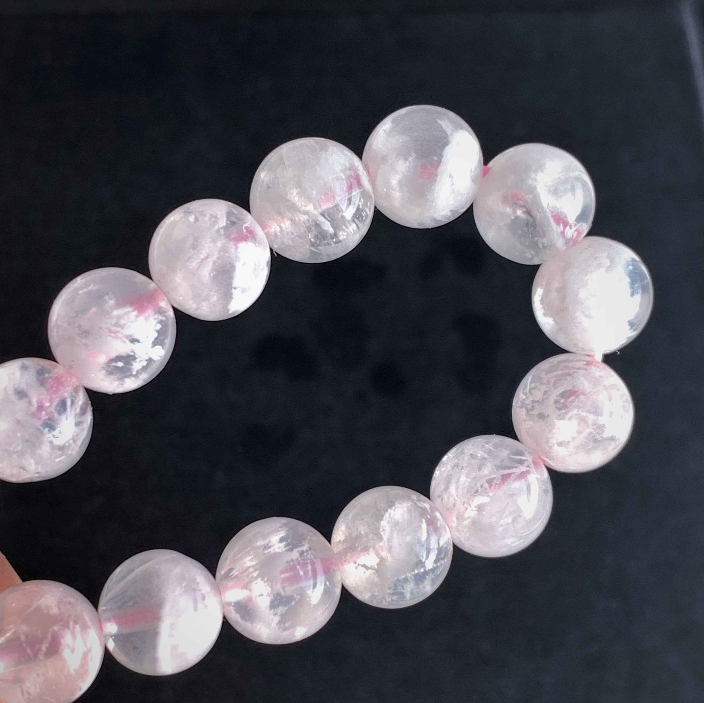Rare Top Quality Pink Sericite Snowflake Quartz Bracelet in 8 & 11MM