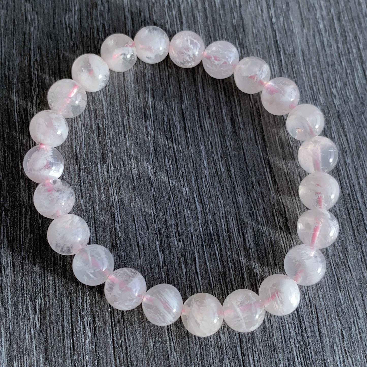 Rare Top Quality Pink Sericite Snowflake Quartz Bracelet in 8 & 11MM