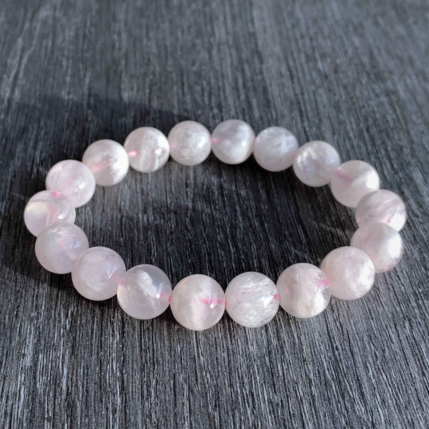 Rare Top Quality Pink Sericite Snowflake Quartz Bracelet in 8 & 11MM