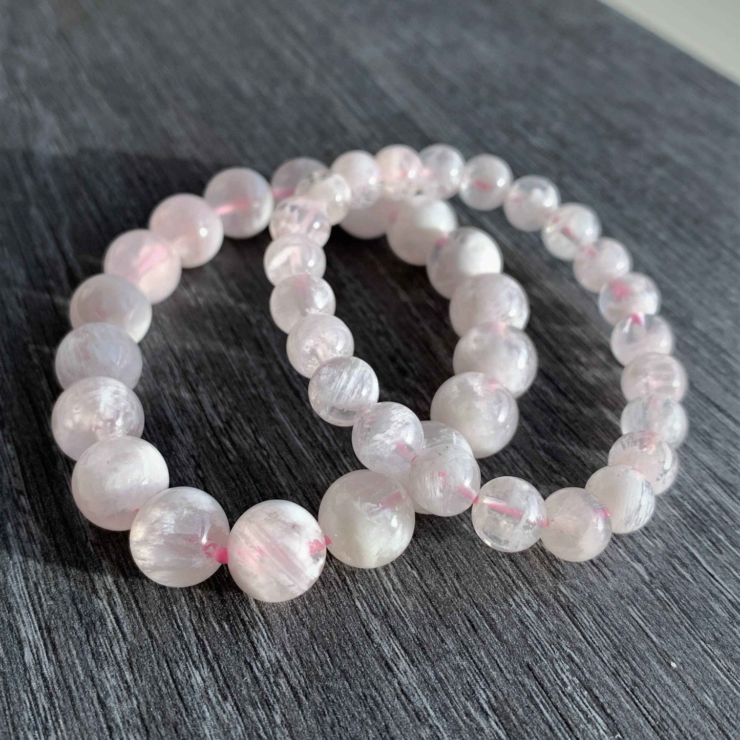 Rare Top Quality Pink Sericite Snowflake Quartz Bracelet in 8 & 11MM