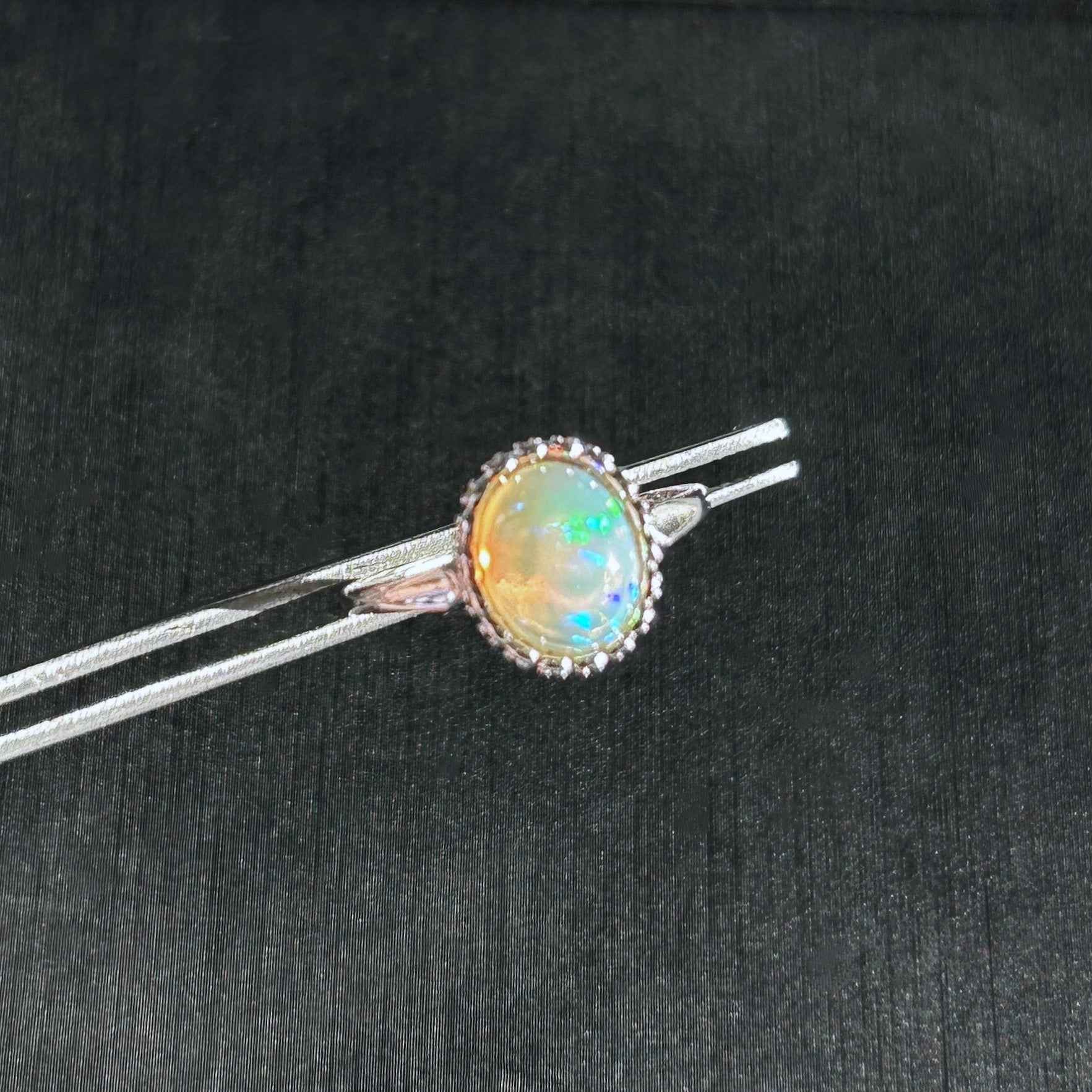 High Quality Rainbow Opal 925 Sterling Silver Adjustable Ring