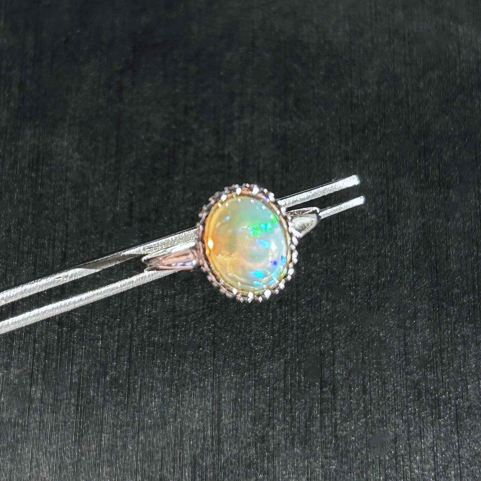 High Quality Rainbow Opal 925 Sterling Silver Adjustable Ring