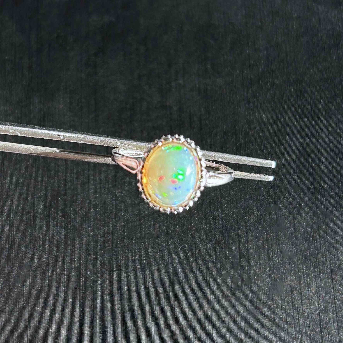 High Quality Rainbow Opal 925 Sterling Silver Adjustable Ring