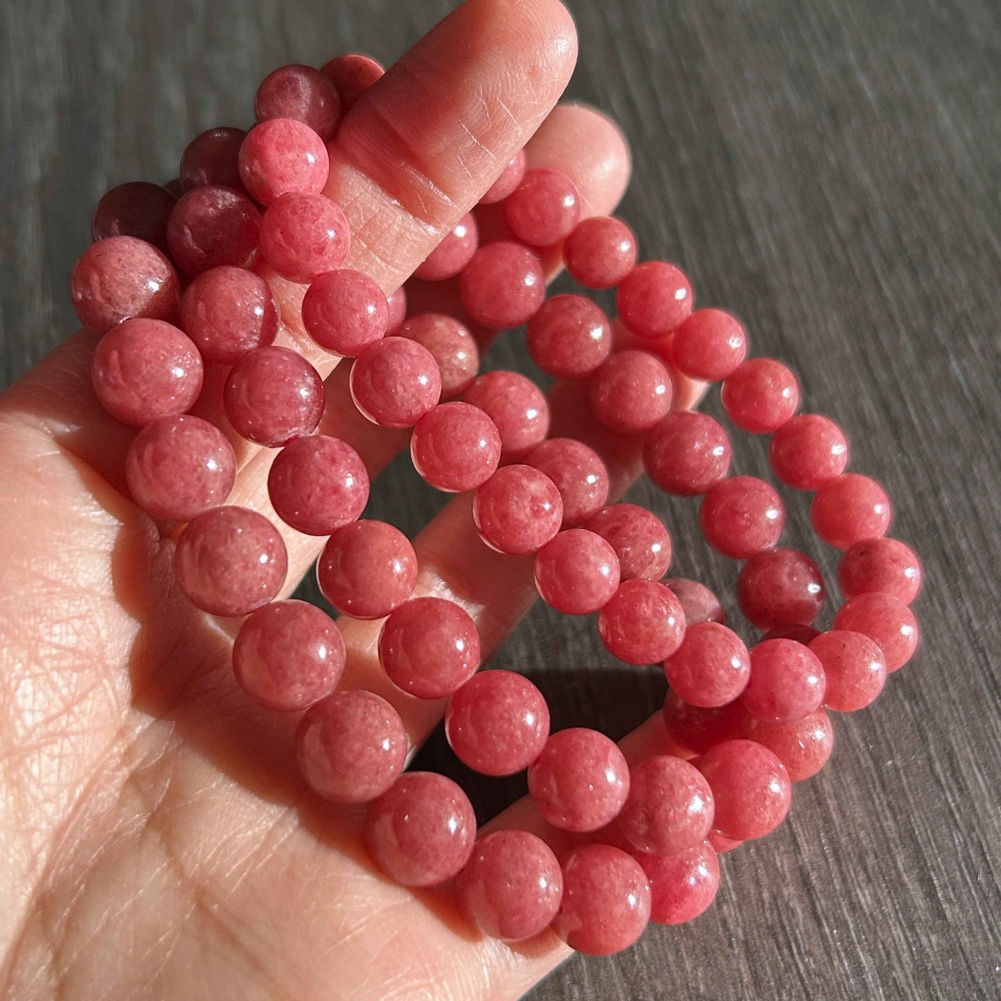 Top Quality Natural Rhodonite Bracelet in 7 to 10MM