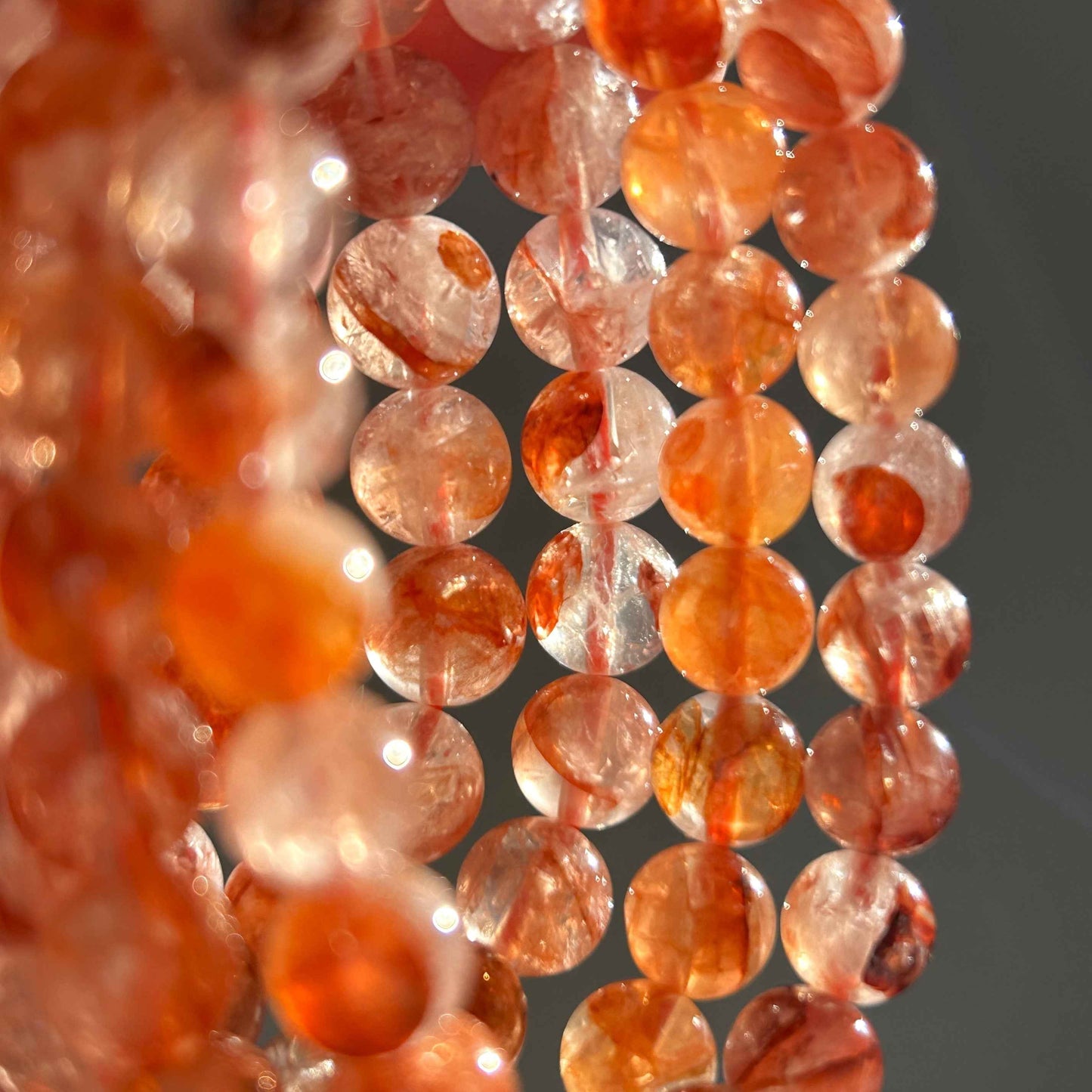 Rare Natural Hematoid Quartz Bracelet in 8 to 11MM