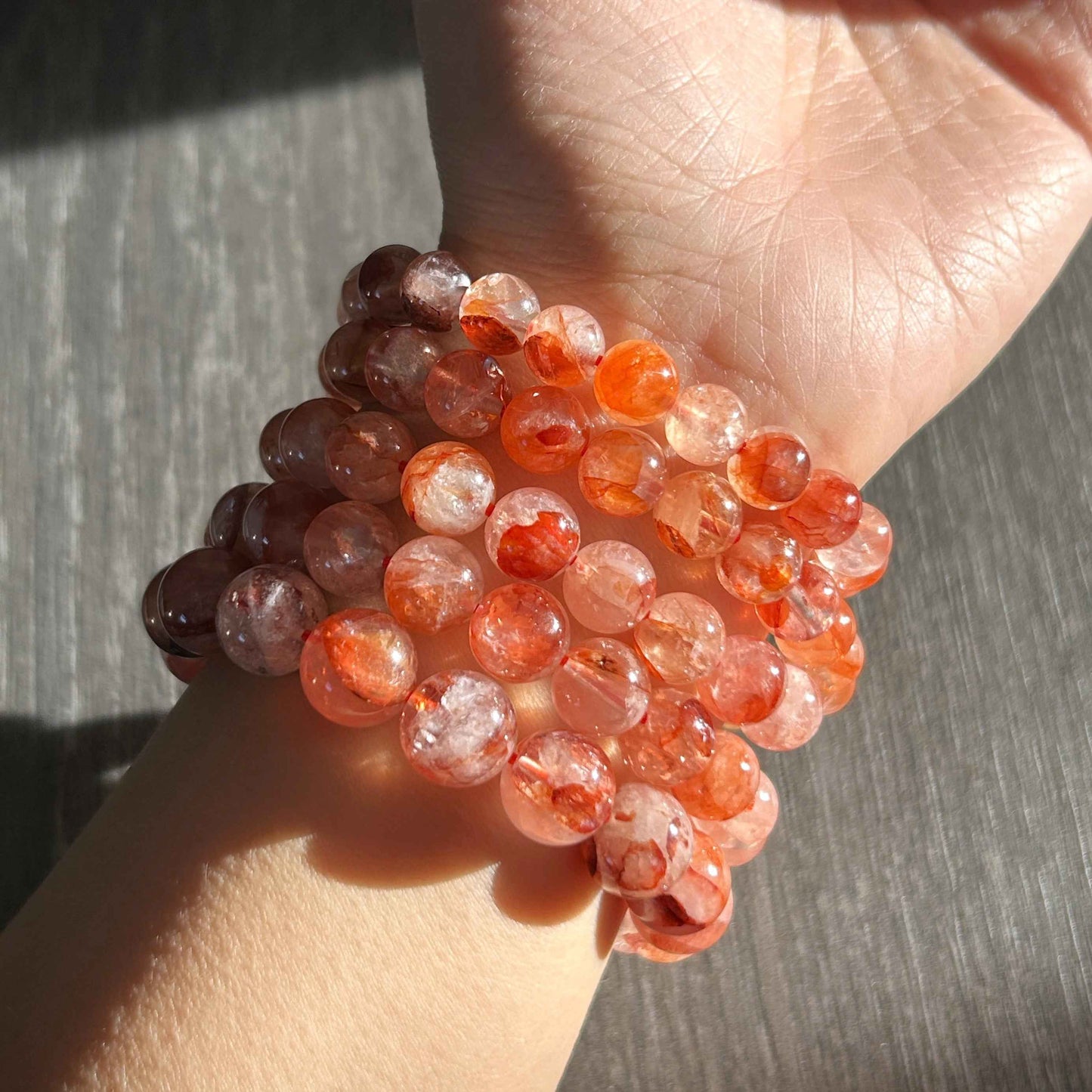 Rare Natural Hematoid Quartz Bracelet in 8 to 11MM