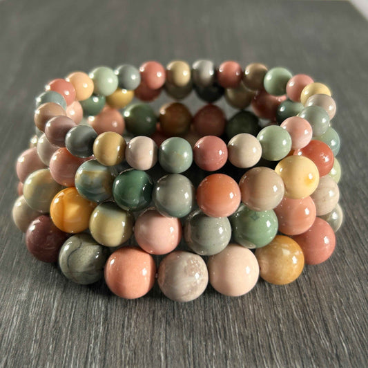 High Quality Rainbow Alashan Agate Bracelet in 7 to 11MM