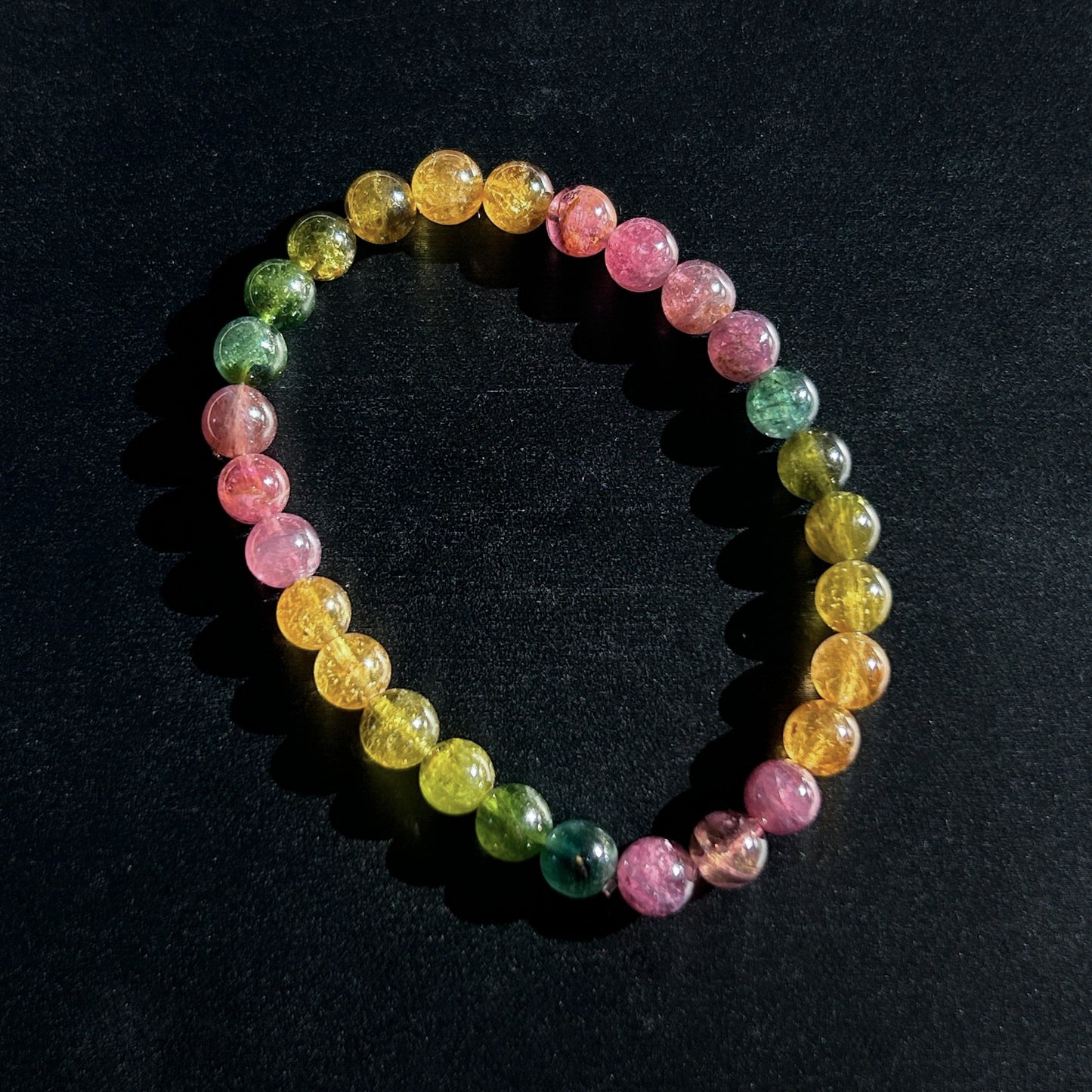 Rare Natural Rainbow Tourmaline Bracelet in 6MM