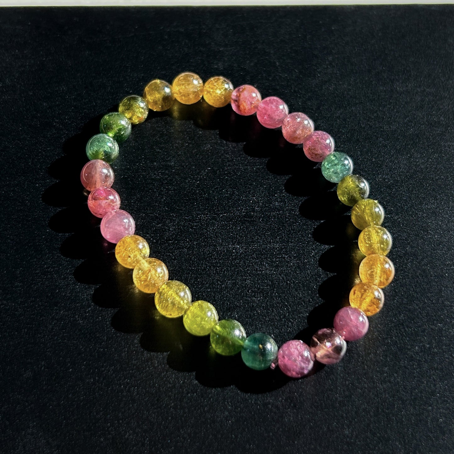 Rare Natural Rainbow Tourmaline Bracelet in 6MM