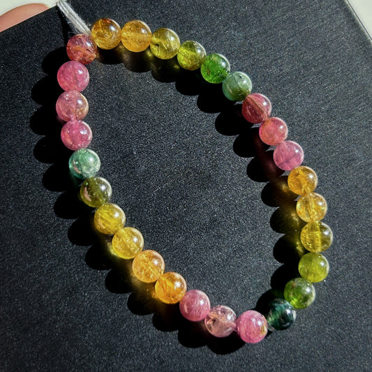 Rare Natural Rainbow Tourmaline Bracelet in 6MM