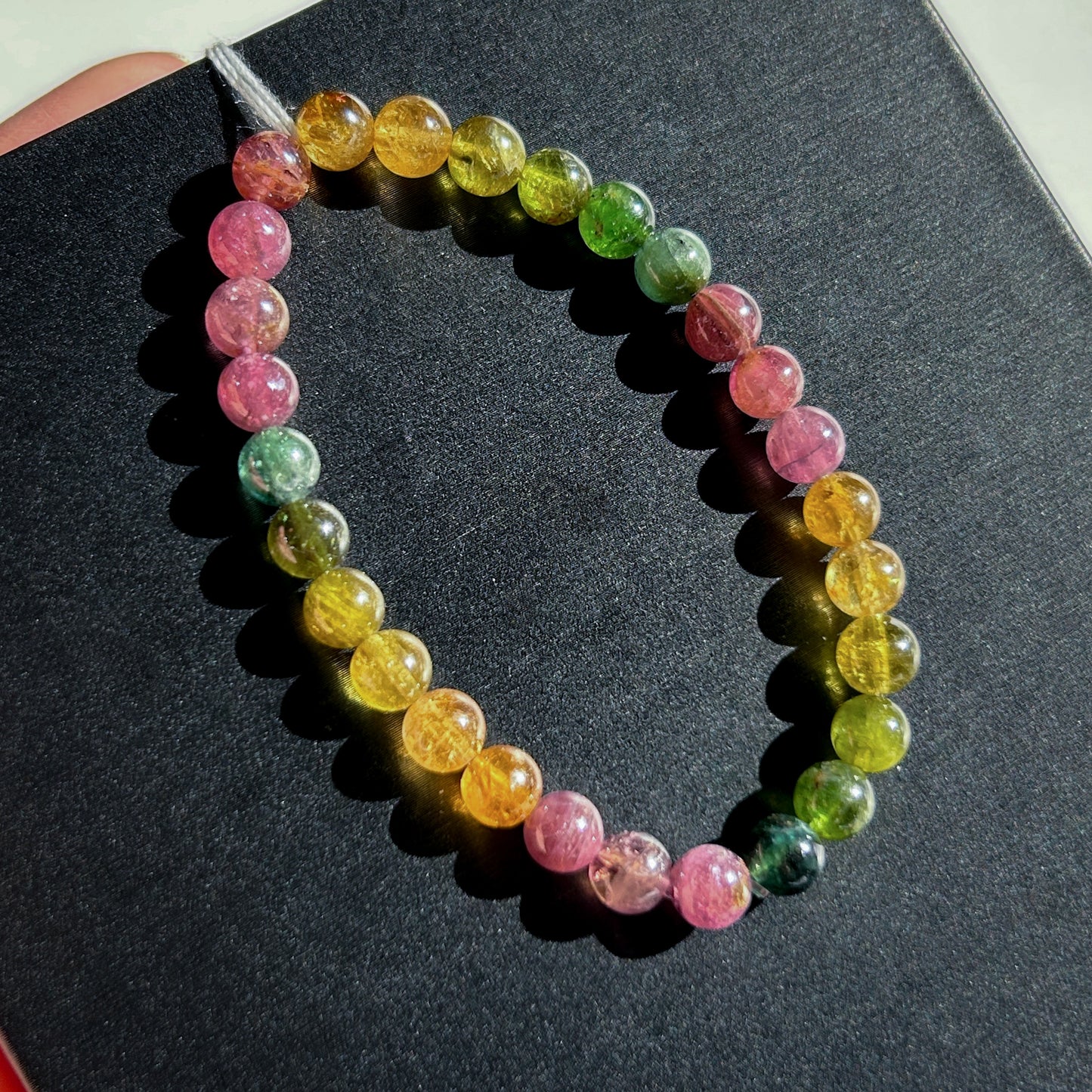 Rare Natural Rainbow Tourmaline Bracelet in 6MM