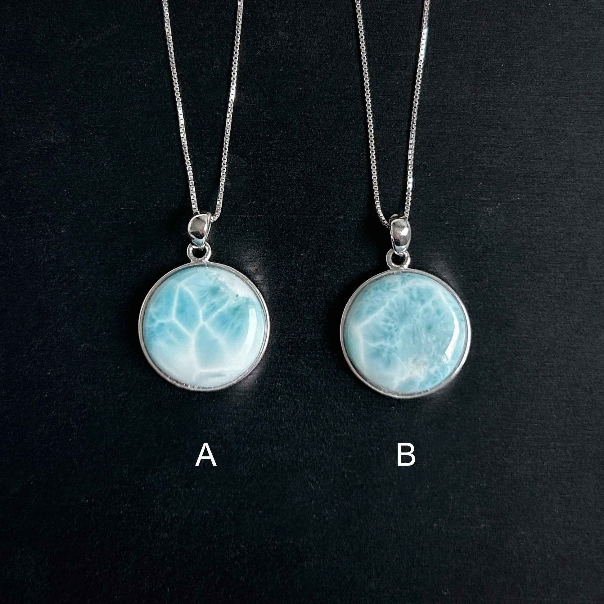 Rare High Quality Larimar 925 Sterling Silver Pendant (chain excluded)
