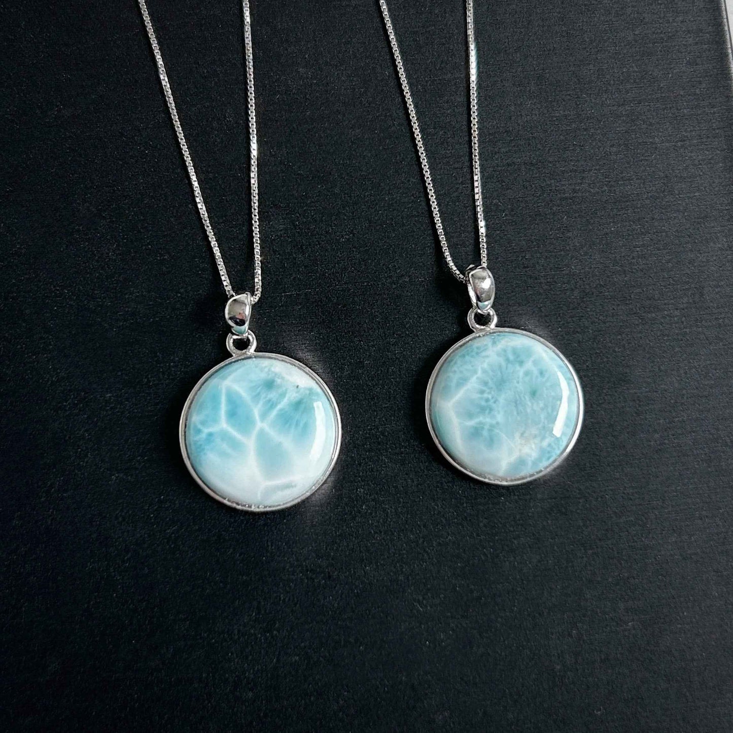 Rare High Quality Larimar 925 Sterling Silver Pendant (chain excluded)